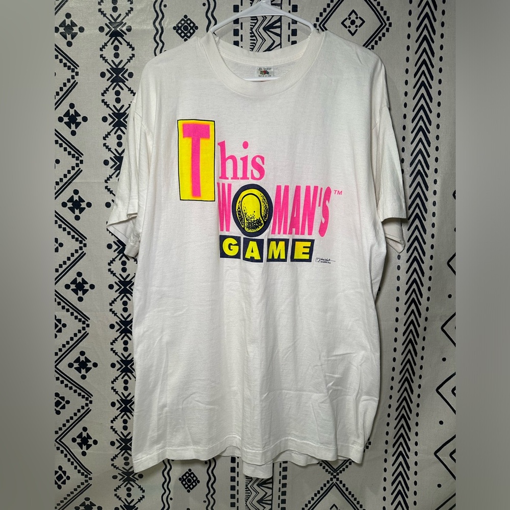 Vintage This Woman’s Game “Tennis” Tshirt saying Size XL Made in USA